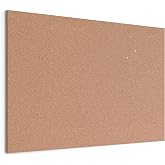 U Brands Bulletin Board Office Wall Decor, Frameless Cork Board, 23" x 35" | A large cork board for walls that need real pinning room; self-healing cork closes the pinhole when a pin comes out.