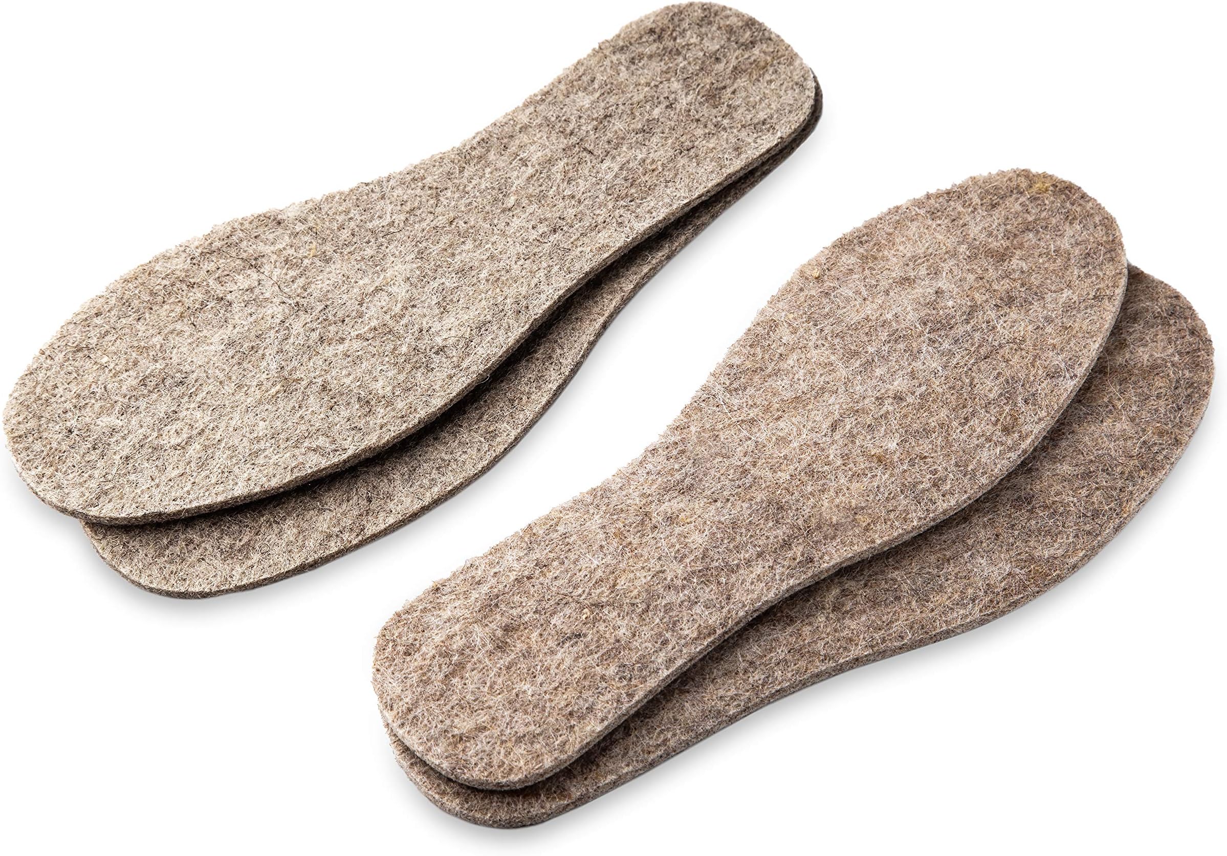 LAMBAAGray Felt Insoles Warm Unisex Pack of 2