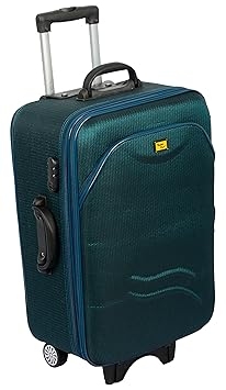 United Expandable 24 Inches Polyester Green Matty Soft Sided Trolley Bag