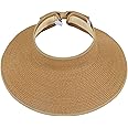 Sun Hats for Women Fashionable Womens Wide Brim Hat Roll-up Straw Sun Visor Hat