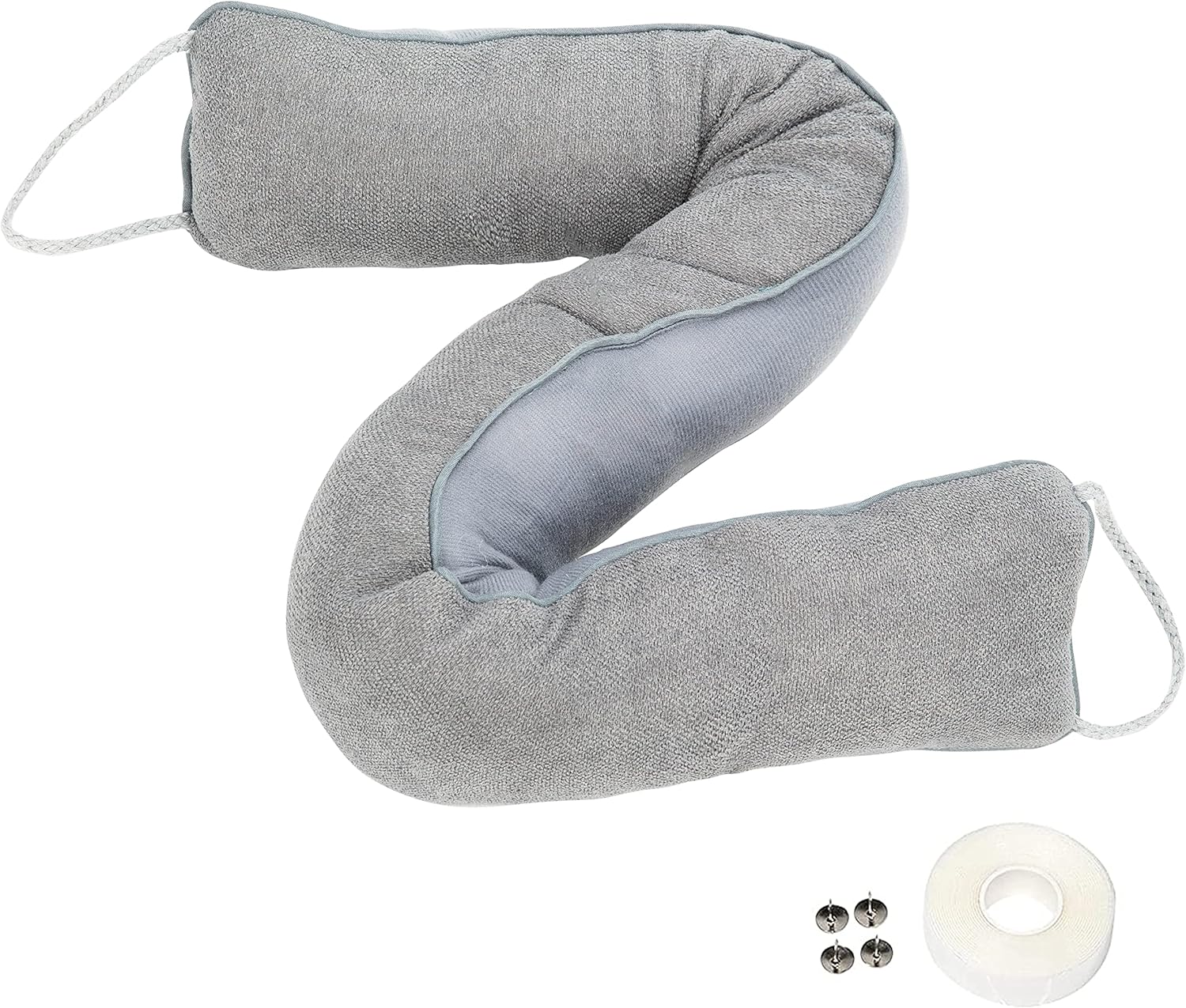 Draft Stoppers - Upgraded Door Draft Stopper 35 inch- Weighted Under Door Noise Blocker Door Draft Stopper- Energy Saving Wheather Proof Strip Draft Guard for Doors and Windows with Hook Tape.