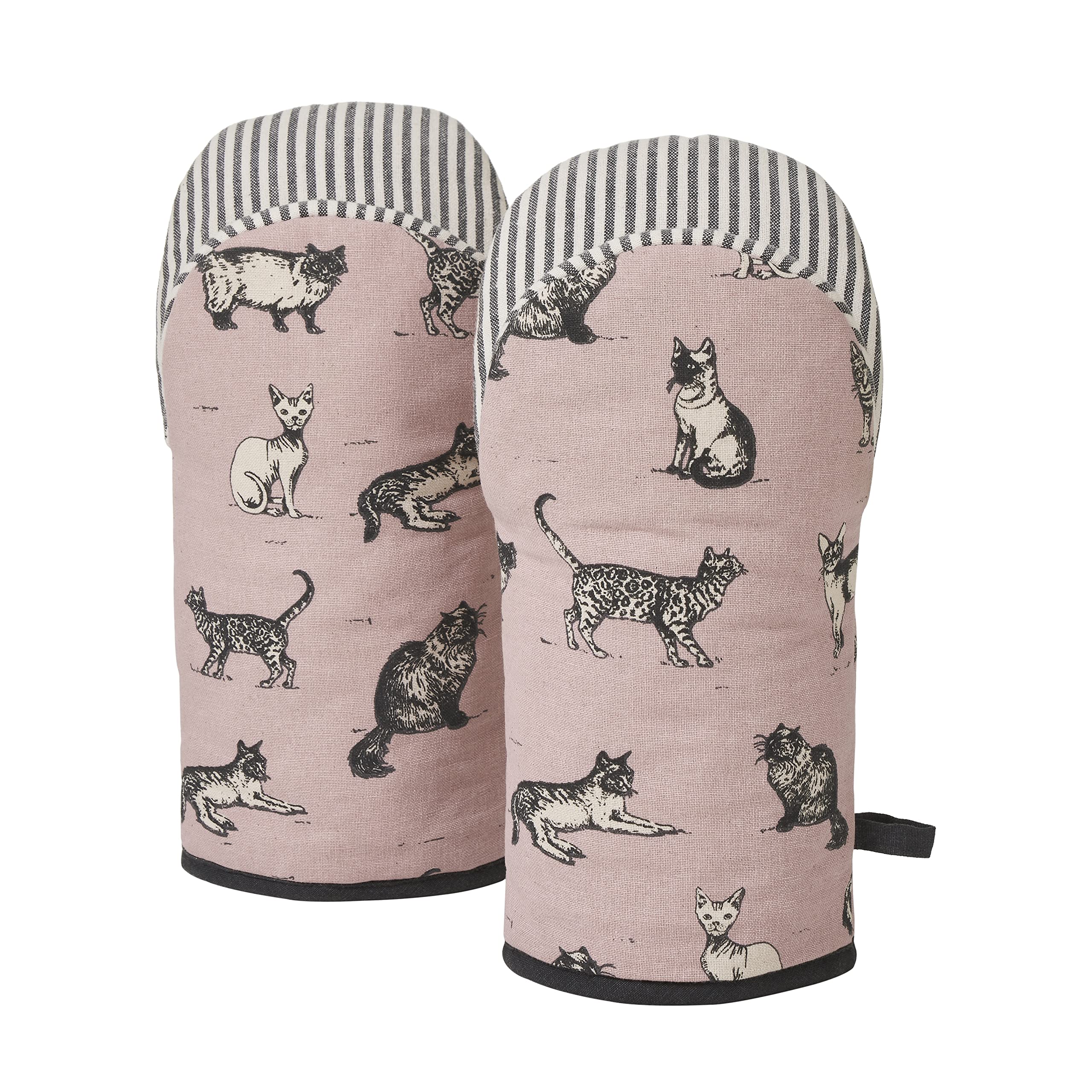 Penguin Home Oven Gloves,Heat Resistant, Colour - Grey & Pink, Eco Friendly & Sustainable,Frog shaped Oven Mitts,Cotton with 100% polyester filling, Cooking Baking Grilling BBQ,Size - 18x32cm