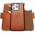 Dreem Fibonacci compatibel met iPhone 16 Pro portemonnee case / 2-in-1 schokbestendig hoesje en afneembare veganistisch lederen folio, compatibel met MagSafe, RFID-bescherming [Lei