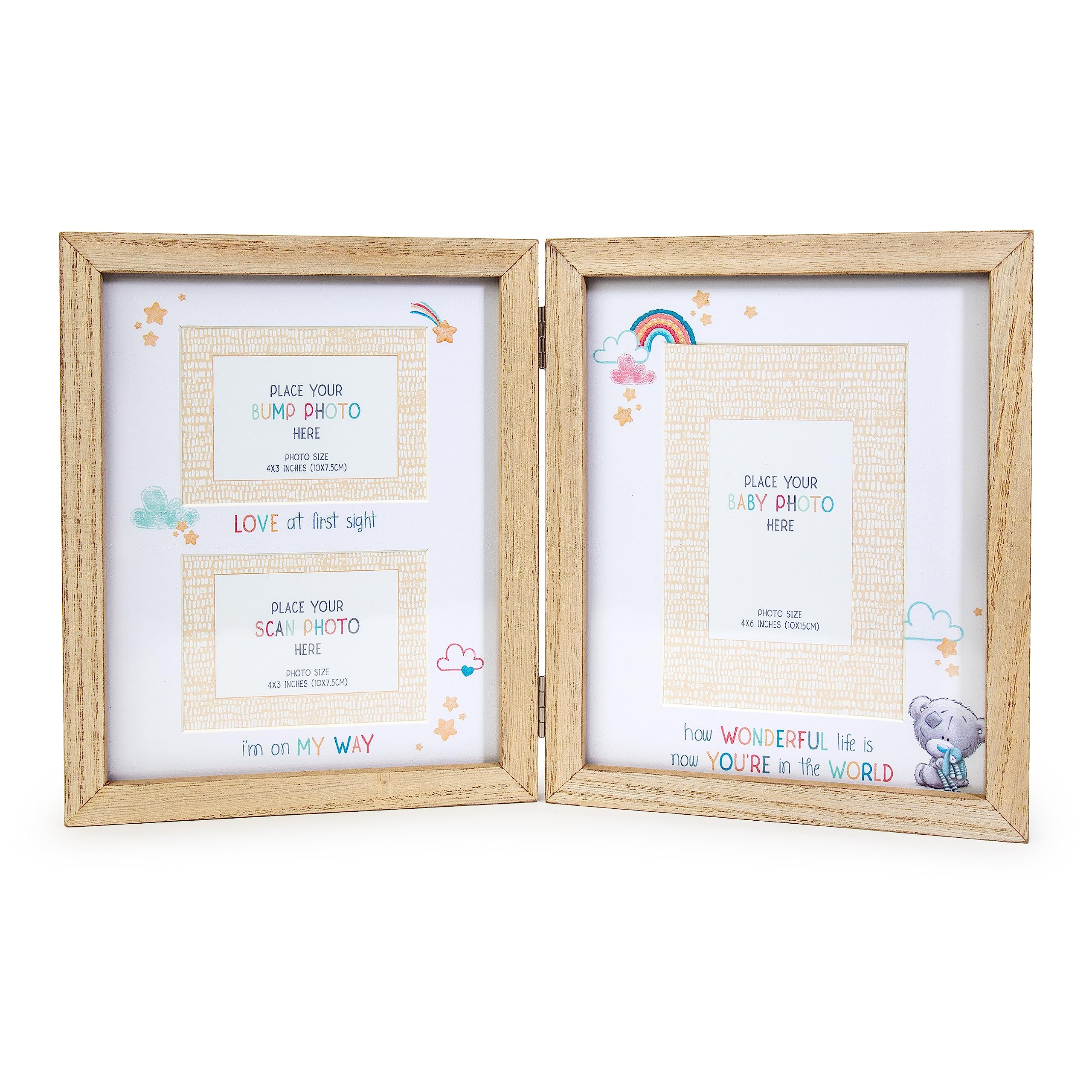 Tiny Tatty Teddy Me to You Bump, Scan & Baby Photo Frame - Triple, brown (AGF92006)