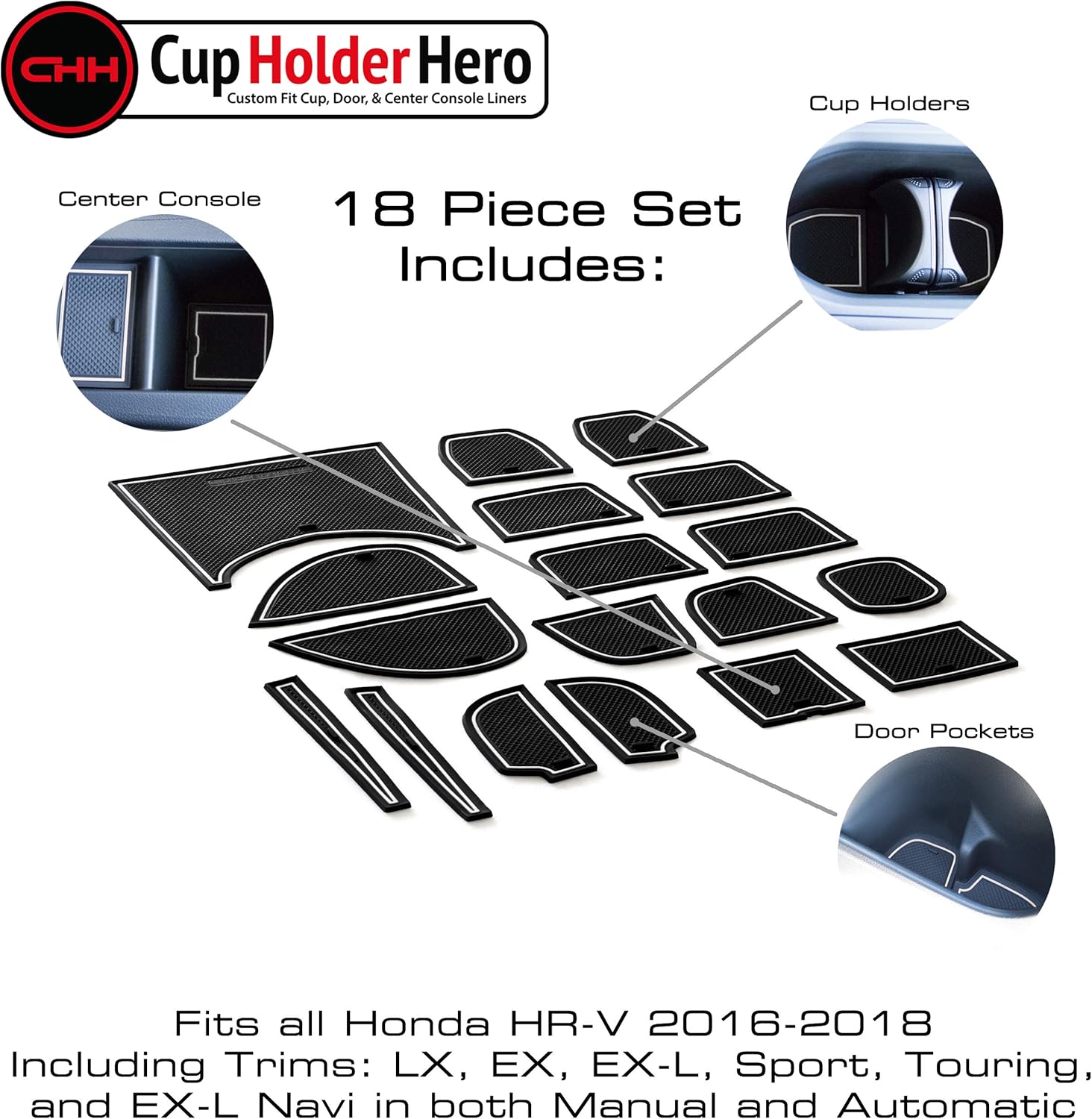 Cup Holders CupHolderHero for Honda HRV HRV 20162018 Custom Liner