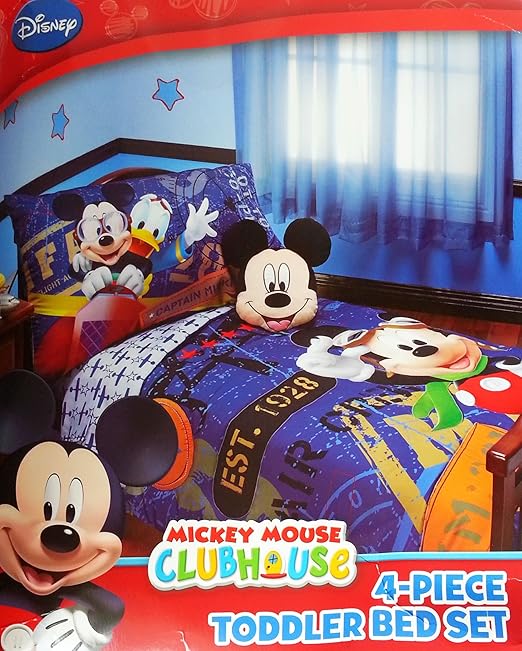 Disney Mickey Mouse 4pc Toddler Bedding Set ''Genuine Licensed