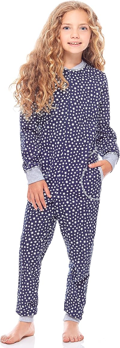 Merry Style Mädchen Schlafoverall Jumpsuit Mädchen Bequeme und warme Schlafanzug Kinder MS10-186