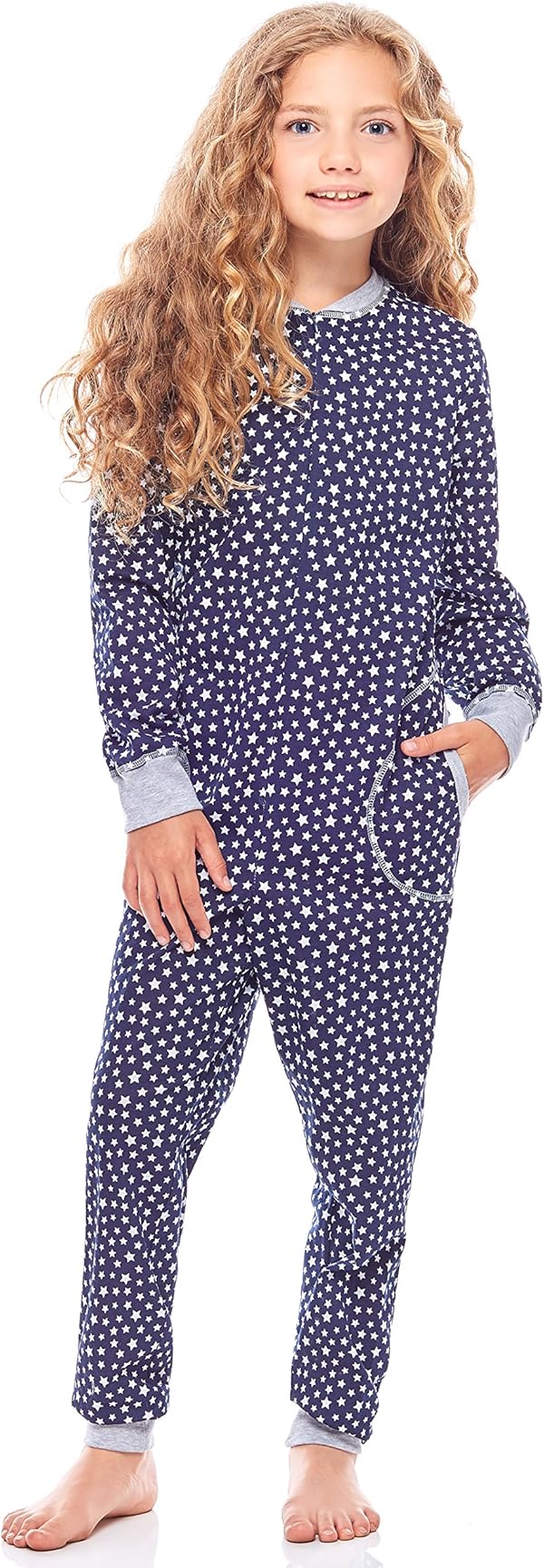 Merry Style Mädchen Schlafoverall Jumpsuit Mädchen Bequeme und warme Schlafanzug Kinder MS10-186
