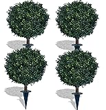 BLONYUVC Artificial Boxwood Ball Bush 27" Tree UV