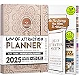Law of Attraction Planner 2025 - Hourly, Weekly & Monthly Goal Setting Planner, 12 Month Journey to Increase Productivity | Life & Gratitude Journal, Include Foldable Vision Board, Gift Box & Stickers