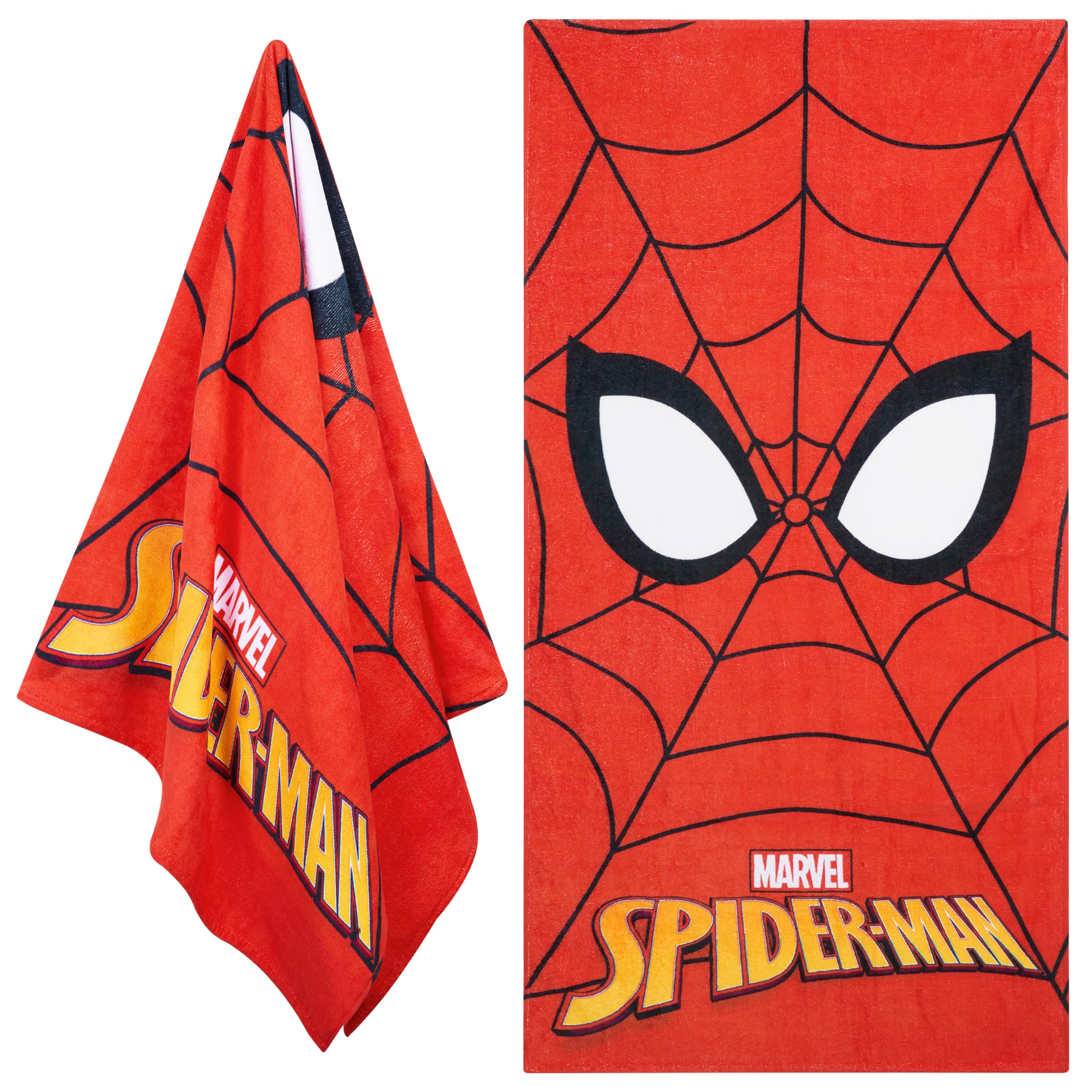Disney Stitch Towel for Kids Toddlers Soft Absorbent Bath Shower Swimming Beach Towel 100% Cotton Quick Dry Holiday Essentials 140x70cm (Red Spiderman)