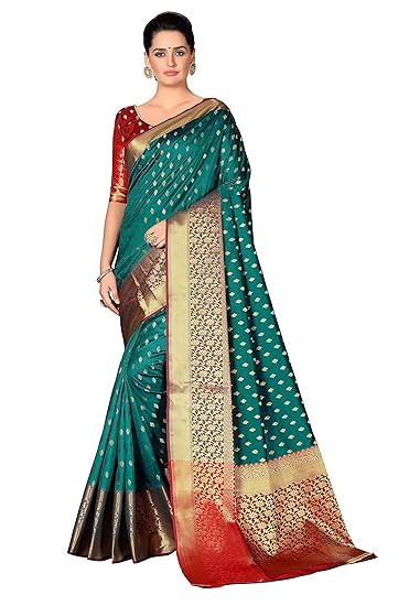 Women's Banarasi Art Silk Saree With Blouse Piece