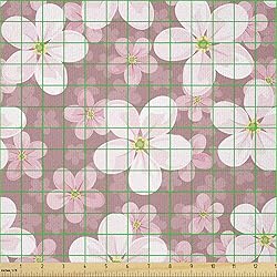 Ambesonne Flower Fabric by The Yard, Cherry