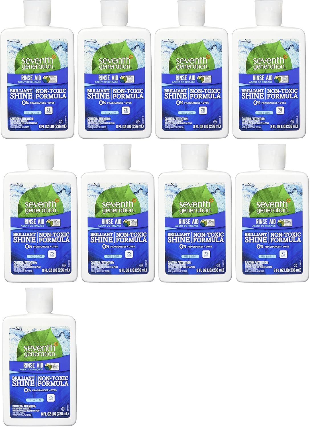 Seventh Generation Rinse Aid, Free & Clear, 8 oz (Pack of 9): Health & Personal Care