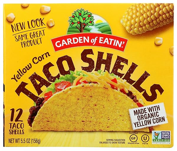 GARDEN OF EATIN’ TACO SHELLS, YELLOW CORN, 5.5...
