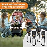 Baby Uma Baby Buggy Clips 4 Pack 5 kg Universal Pram Hooks Aluminium view 2