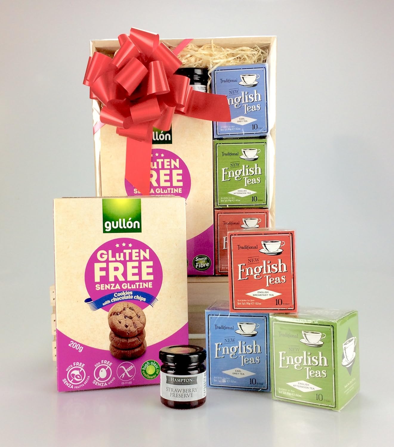 " Gluten Free Tea Time Treats" Hamper Gift Box Teas, Jam, Biscuits