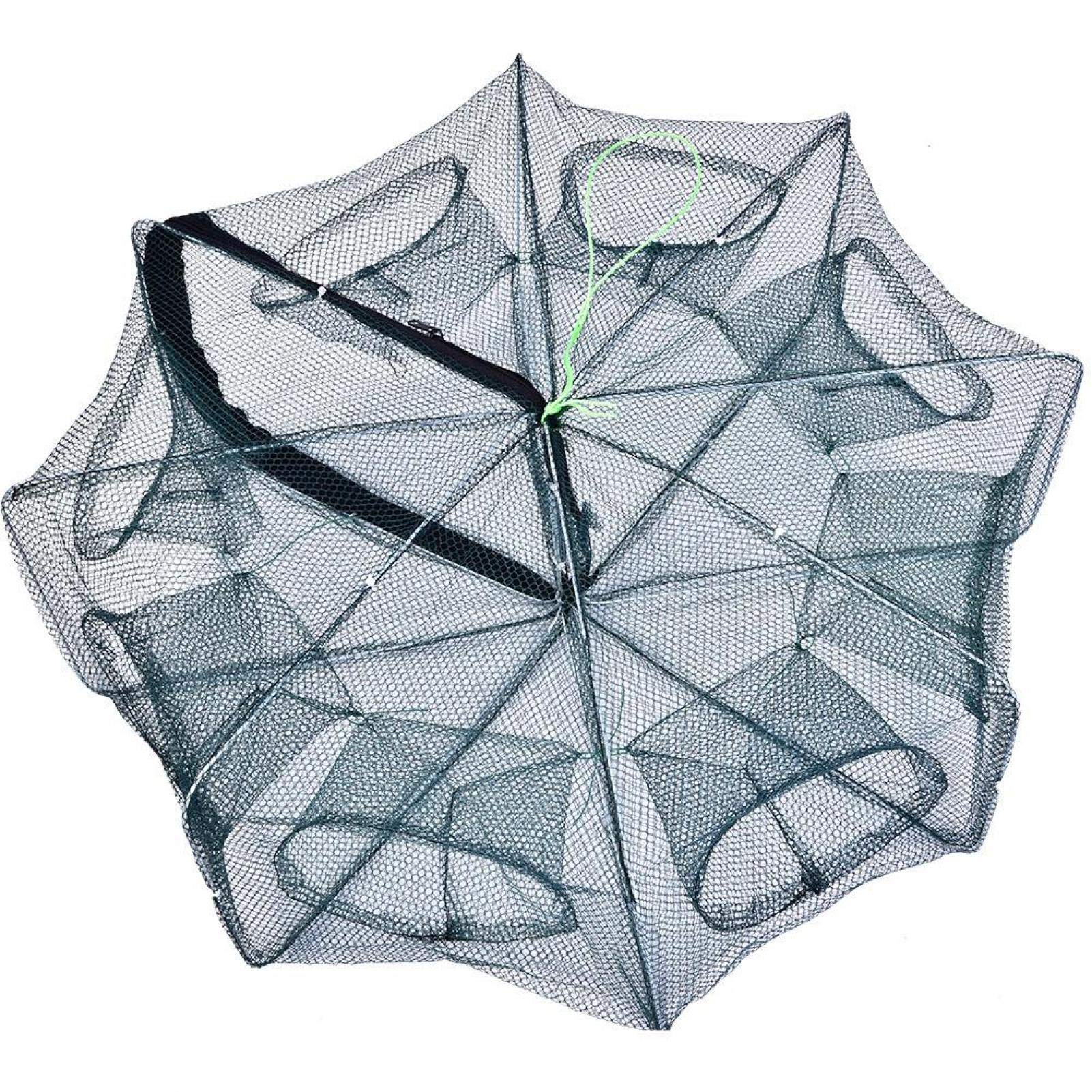 Foldable Crab And Shrimp Crayfish Net Fishing Weeping Fishing Net Fishing Cage Folding Fish Net Fishing Cage(8 holes)