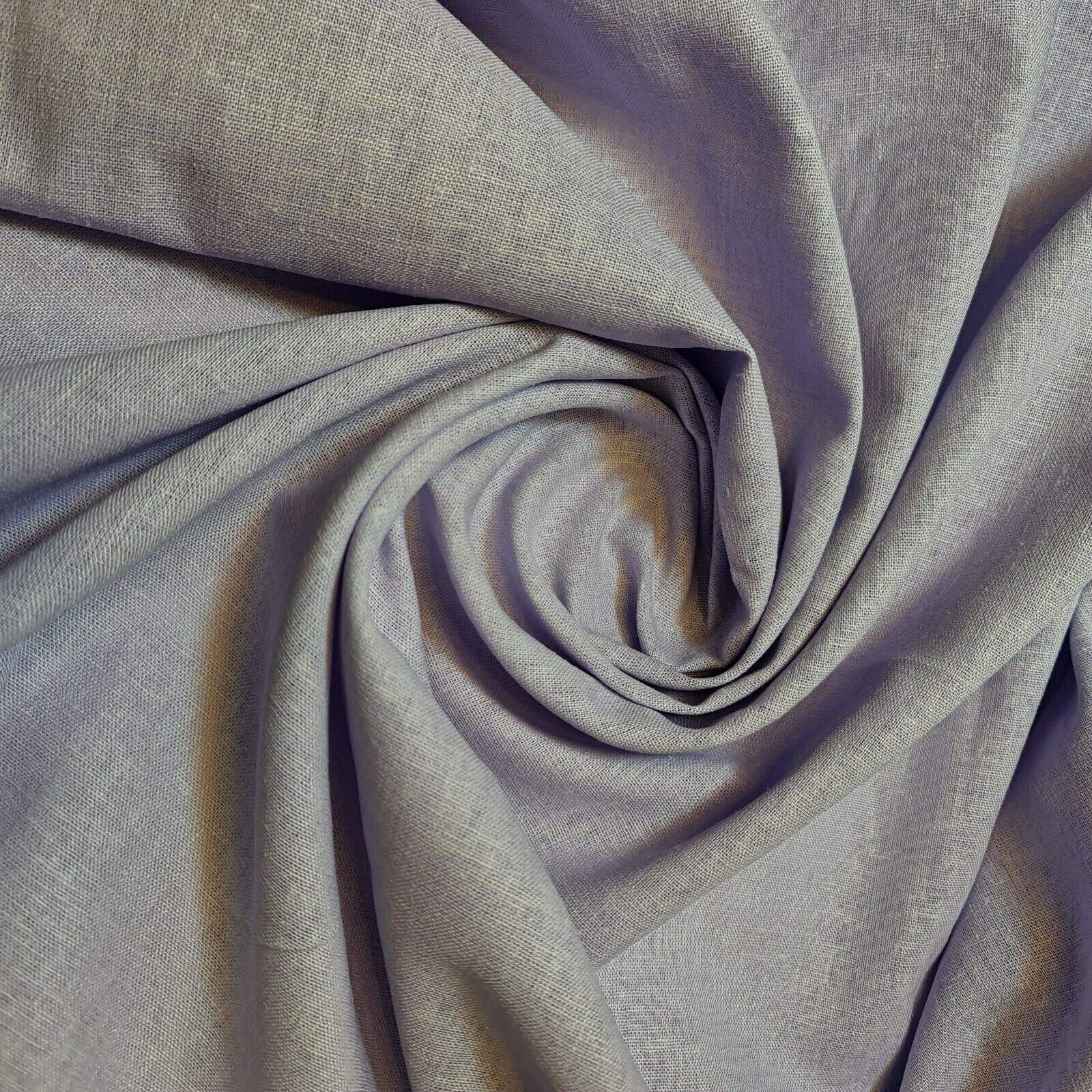 100% Cotton Rich Linen Poplin Dress Craft Fabric Material 58" - 150 cm Wide Sold As 1 Meter Pre - Cut Lengths (Lilac)