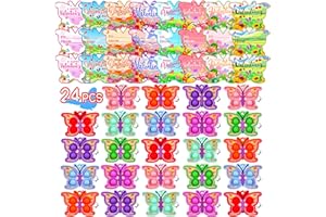 KISSFREE Valentines Day Gifts for Kids,24PACK Valentines Cards for Kids with Butterfly Pop Toys,Valentines for Kids Classroom,Valentine Exchange Gifts for Kids,Classroom Valentines Gifts for School
