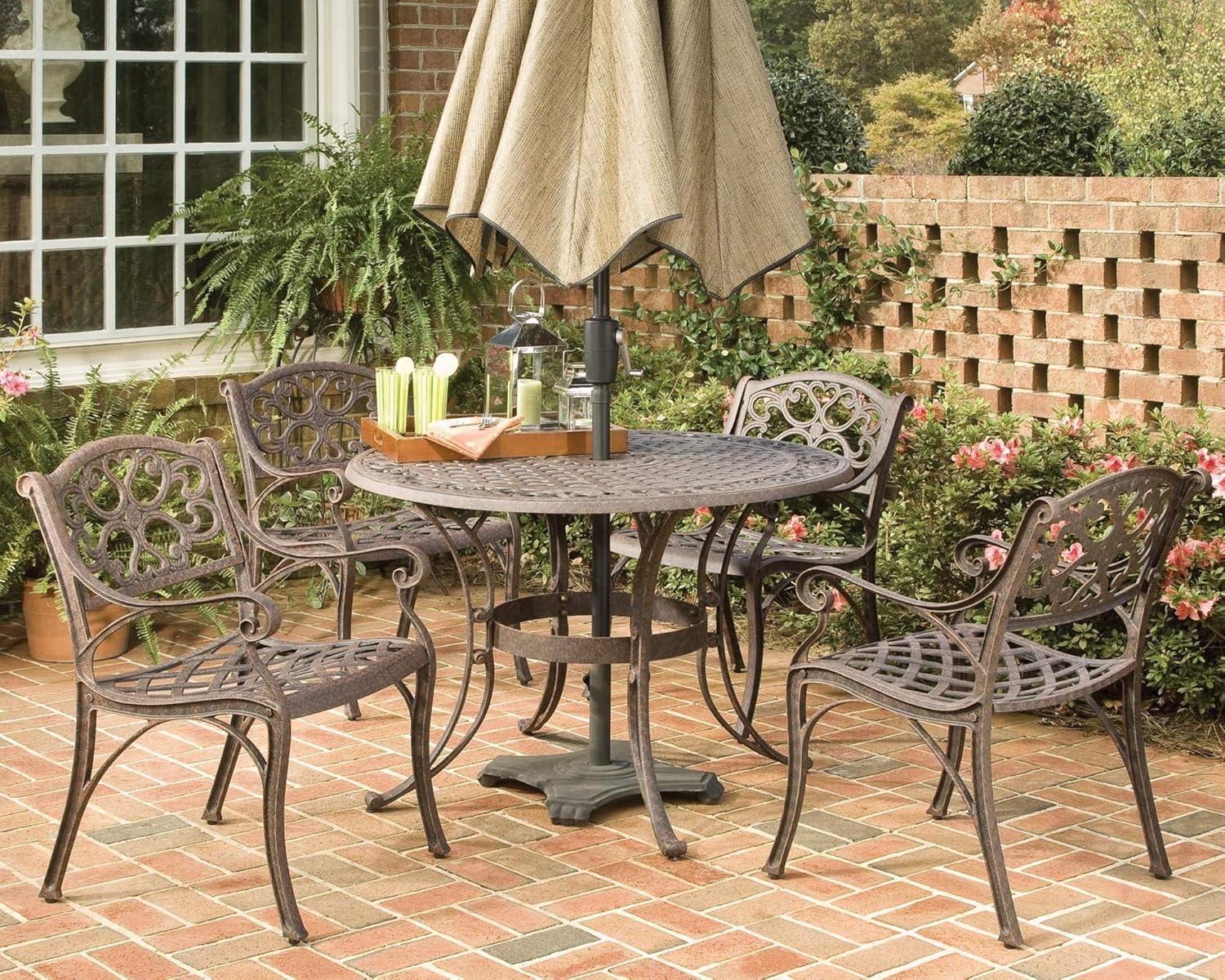 homestyles 6655-32 Outdoor Dining Table, 48Lx48Dx28.75H, Bronze : Garden & Outdoor