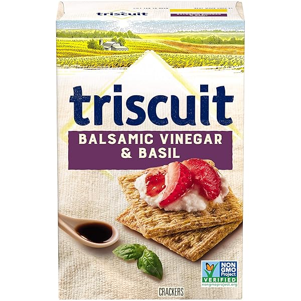 TRISCUIT CRACKERS, BALSAMIC VINEGAR & BASIL FLAVOR, 1 BOX (8.5 OZ)