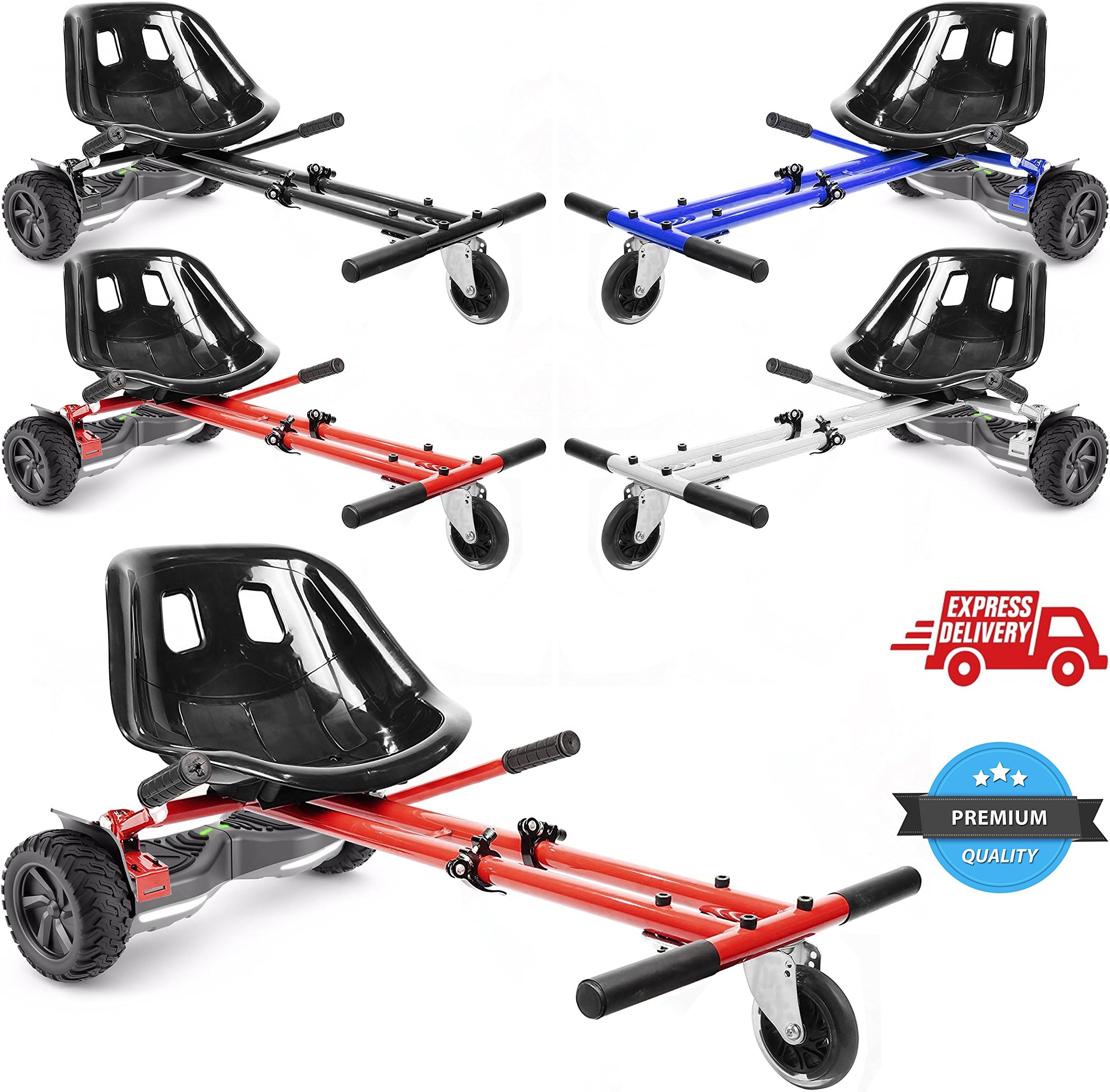 Ballino 2020 model Adjustable Hoverkart for 6.5 8 10Inch Hoverboard Accessories Smart Electric Scooter Go-Karting Kart for Adults Kids (black)