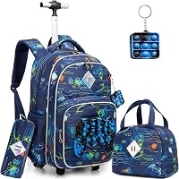 Choco Mocha Kids Rolling Backpack Set For Girls – Pink Cheetah Print With Matching Lunch Bag