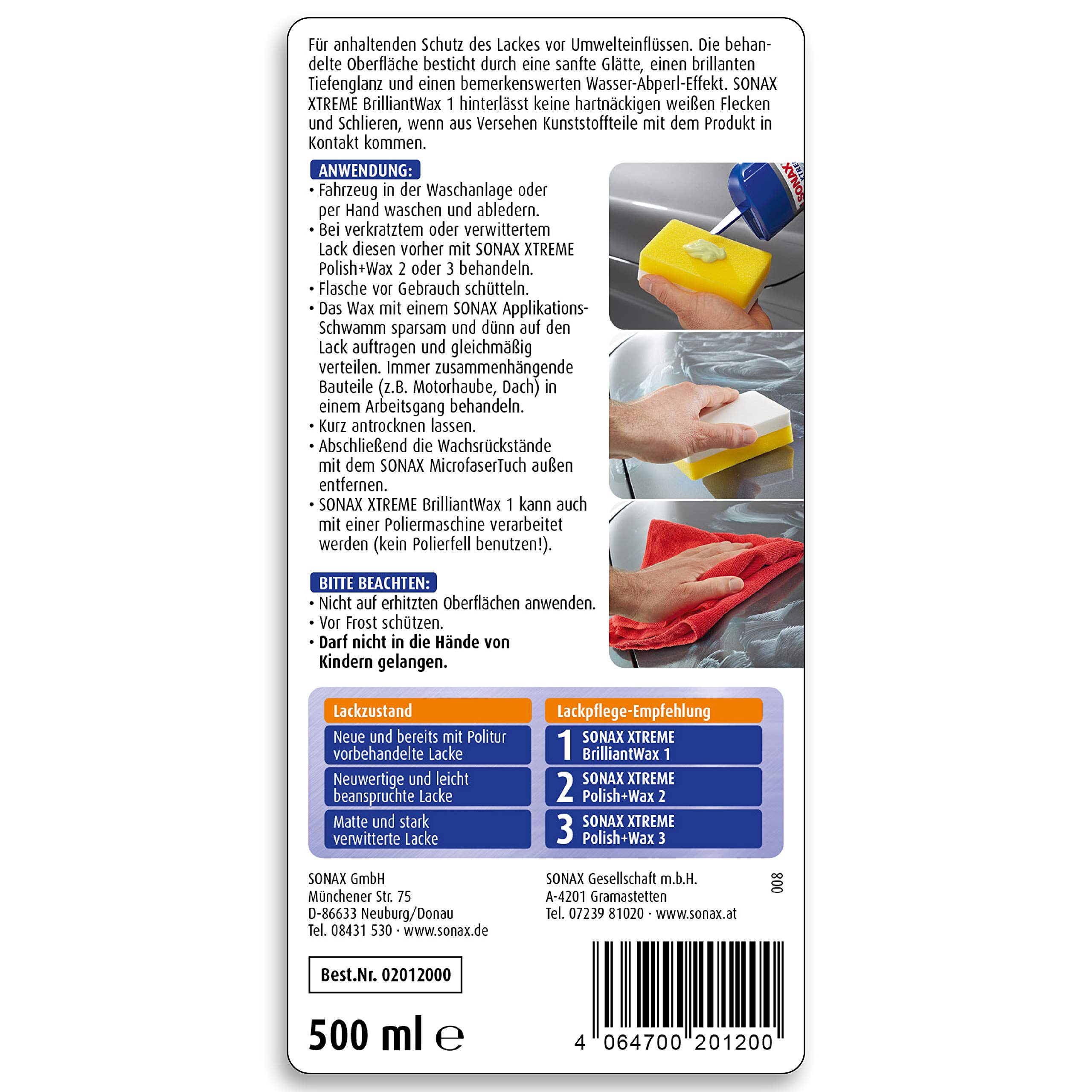 SONAX XTREME BrilliantWax 1 Hybrid NPT (500 ml) flüssiges Hartwachs ohne Schleifmittelanteil | Art-Nr. 02012000 2
