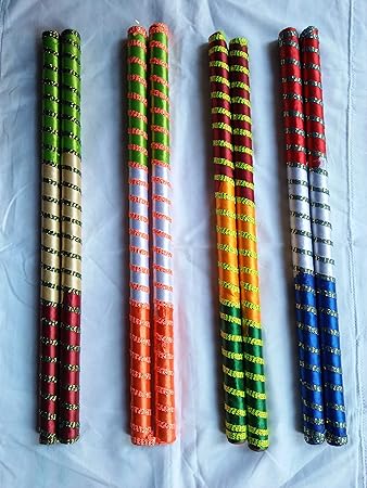 meenakshi handicraft emporium Wood Dandiya (14 inch, Multicolour)