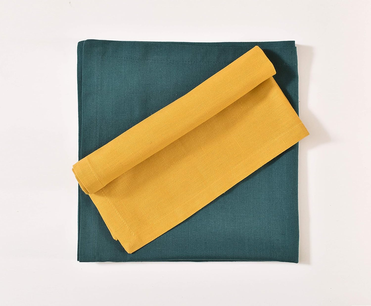 FINGERCRAFT- Dinner Cloth Napkins, 18X18 Natural Cotton Linen Fabric, Set of 12 Pack Premium Quality Mitered Corners for Every Day Use, Napkins are Pre Shrunk and Good Absorbency Multi Color: Home & Kitchen