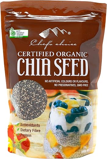 シェフズチョイス オーガニックチアシード 500g 有機チアシード BRC,HACCP認証 Chef’s choice Organic Chia Seed