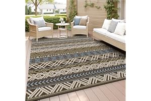 MontVoo Outdoor Rug - Waterproof Patio Mat 6x9, Reversible, RV Camping & Picnic Mat, Plastic, Beach & Boho Outdoor Area Rug for Patio Decor, Colorful