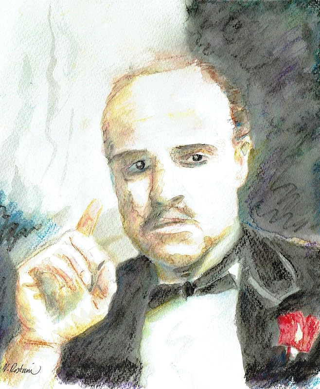Amazon.com: Original/Print of the Watercolor Painting "Marlon Brando in