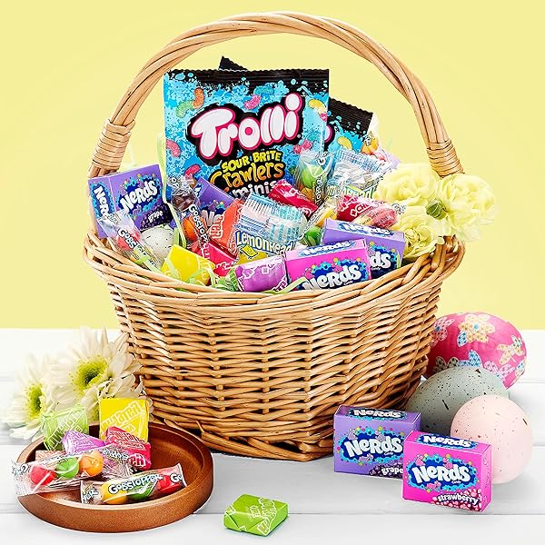 NERDS CLASSIC FUN EASTER VARIETY BAG, TROLLI, NOW AND LATER, LEMONHEAD, GOBSTOPPER, AND NERDS ORIGINAL, 45.4 OZ, 175 COUNT