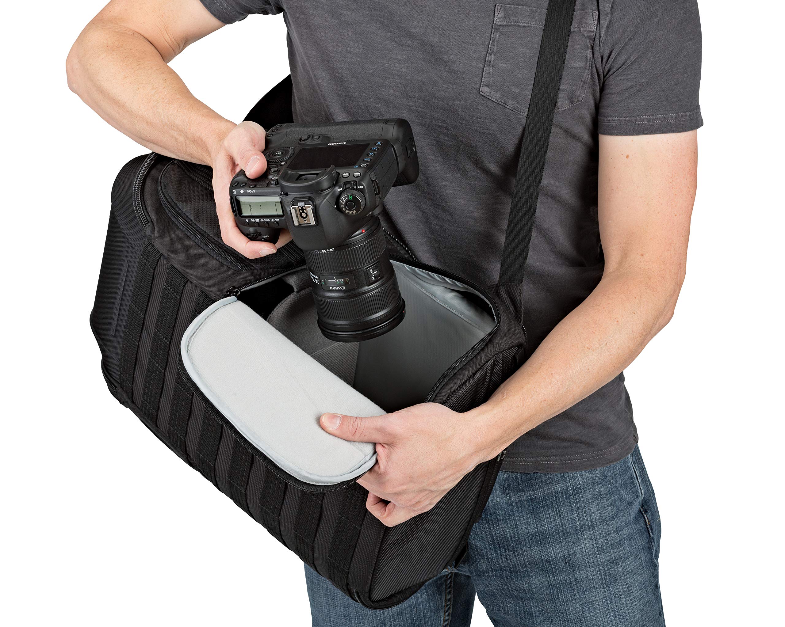 Lowepro ProTactic 450 AW II Black Pro Modular Backpack with All Weather Cover for Laptop Up to 15 Inch, Tablet, Canon/Sony Alpha/Nikon DSLR, Mirrorless CSC and DJI Mavic Drones LP37177-PWW, Black