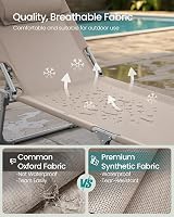 SONGMICS Folding Sun Lounger 193x53x29 cm with Sun Visor Taupe GCB192K01 view 5