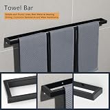 Sayayo 70CM Black SUS304 Towel Rail Wall Mounted 700mm Large Holder EGJF070-B view 4