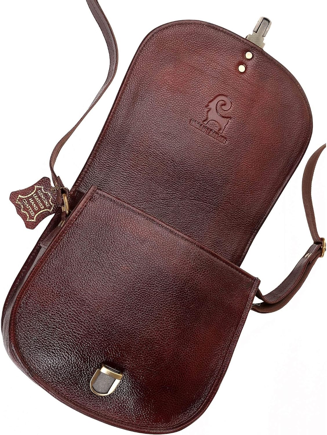 Urban Leather Dark Brown Shoulder Bag Handbag Purse for Women, Women and Teenager Girls Saddle Bag Shoulder Bag Leather Purse Leather Saddle Purse (30 cm) - Image 5