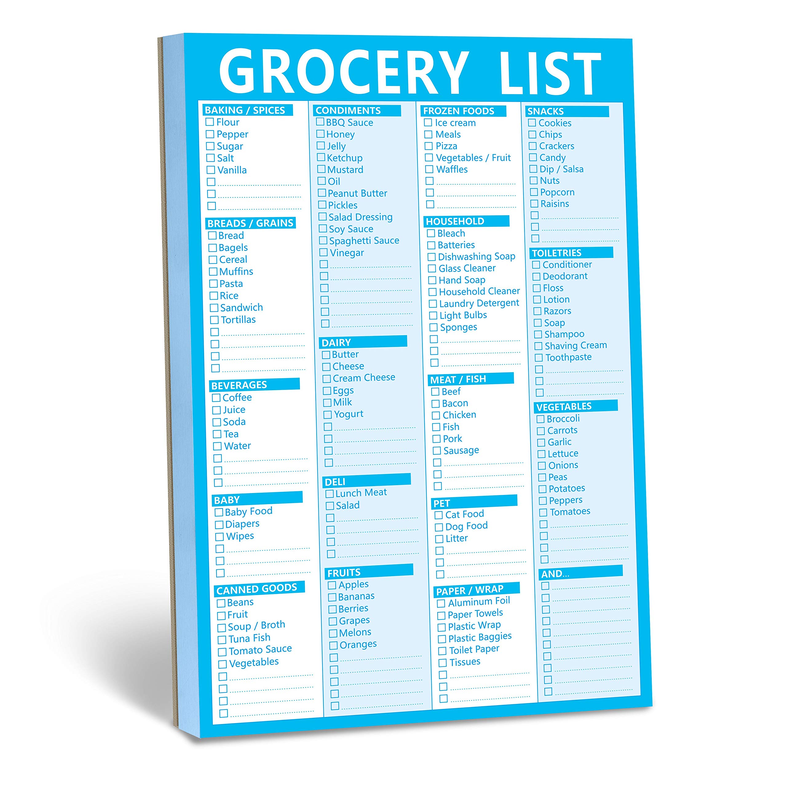 90 Pages Grocery Shopping Weekly Planner List Note Pad with Magnet Mountings (6" x 9")