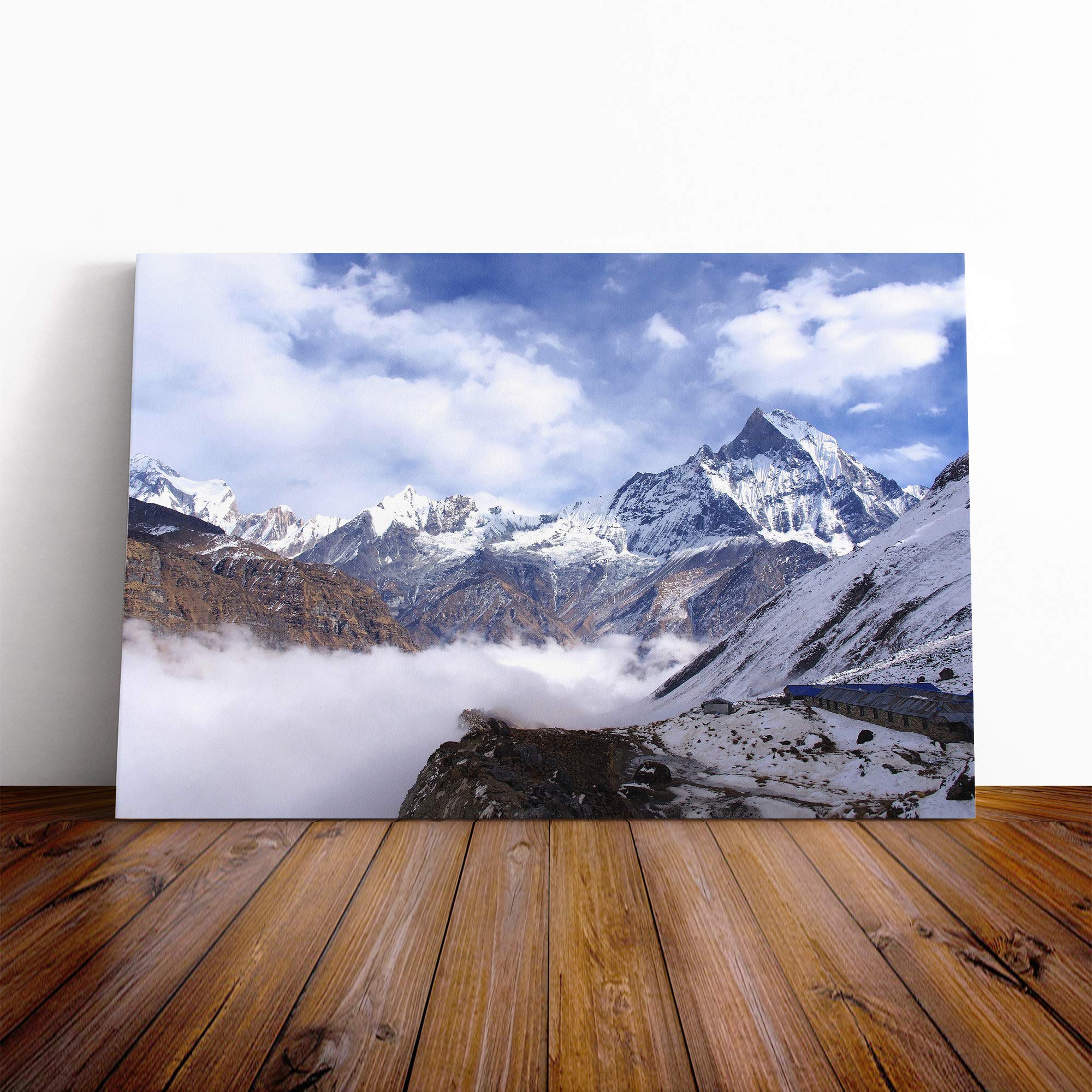 Landscape Mountains Nepal (2) Canvas Print | Gallery Wrapped 30mm Frame Wall Art | 20x14 inches | Ready to Hang | Modern Landscape Picture | Living Room Bedroom Lounge Office