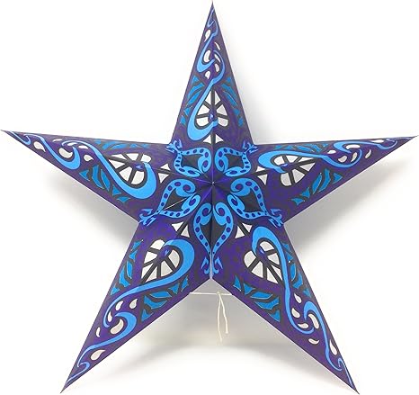 Stella Di Natale Carta.Stella Di Natale Carta Stella Aga Carta Stella 5 Punte Blu Bianco Amazon It Illuminazione