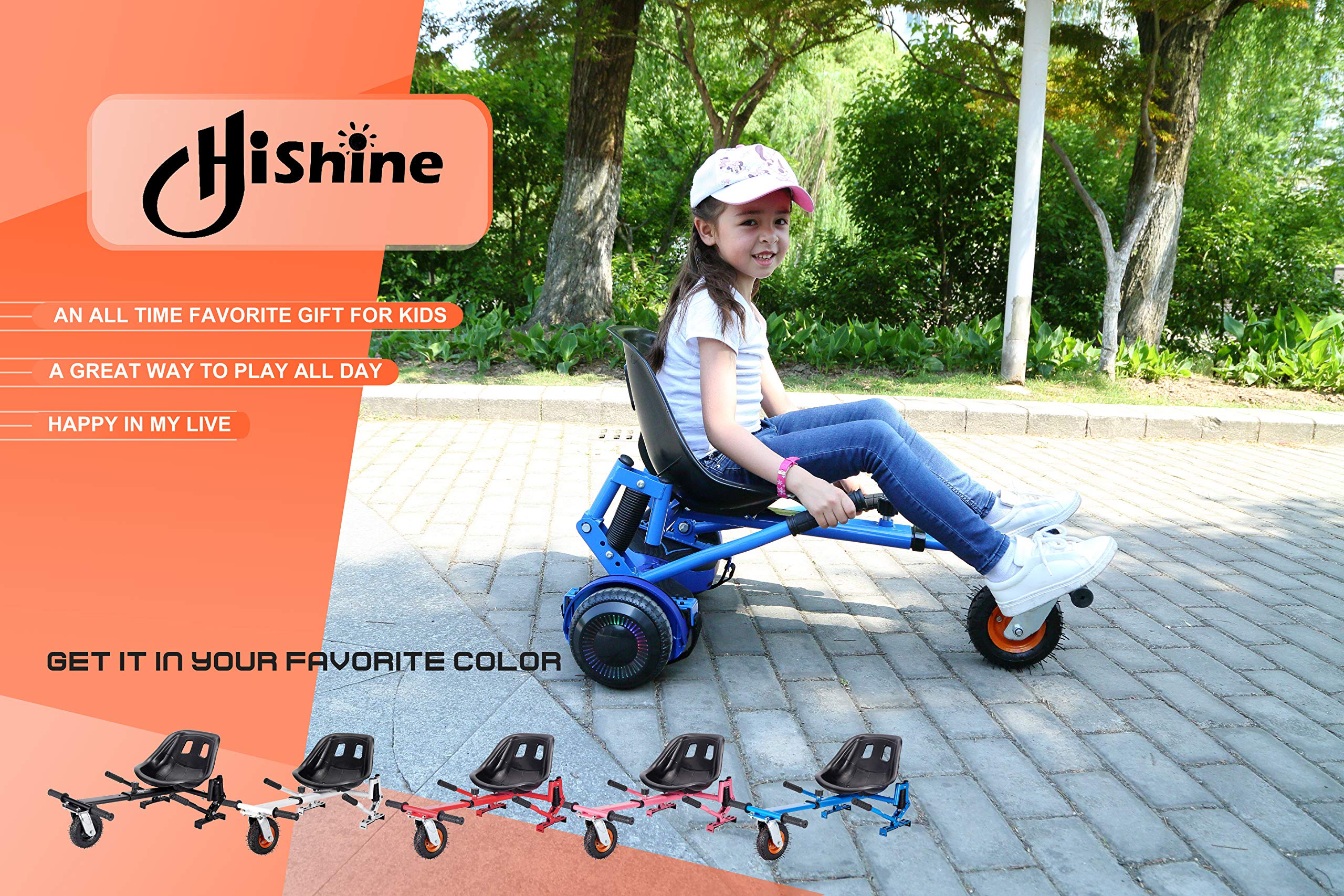 Hishine New Electric Hoverboards Parts Go Kart with Shock Absorption Fun for Kids Fits 6inches