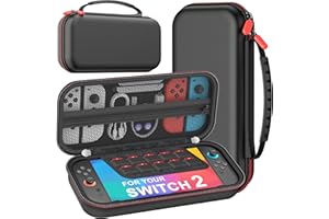 AIfasterfly Switch Carrying Case for Nintendo Switch 2 (2025)/Switch/OLED, Travel Carrying Case Hard Shell Protective for Nintendo Switch 2 Accessories,10 Game Card Slots, for Travel and Storage