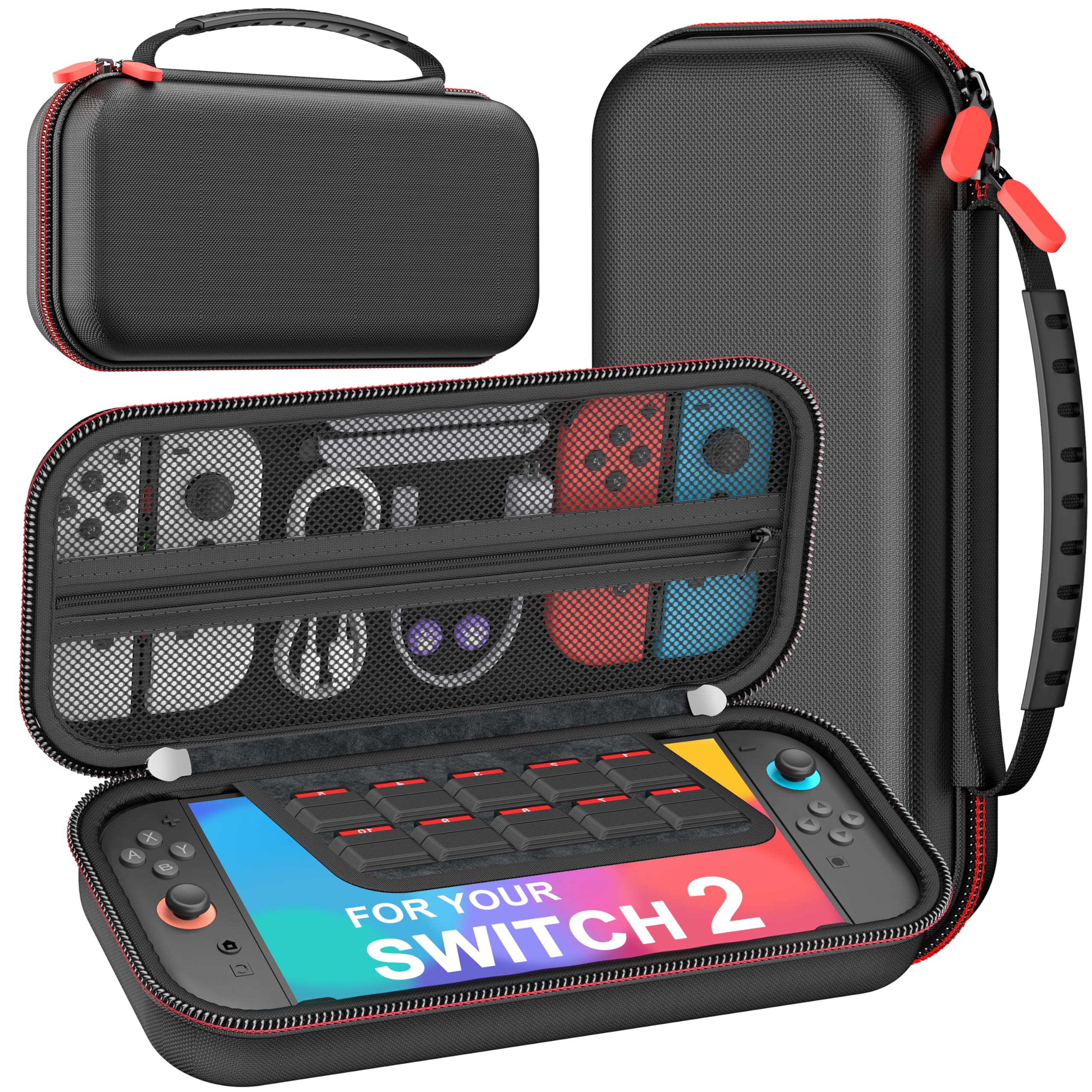 AIfasterfly Switch Carrying Case for Nintendo Switch 2 (2025)/Switch/OLED, Travel Carrying Case Hard Shell Protective for Nintendo Switch 2 Accessories,10 Game Card Slots, for Travel and Storage