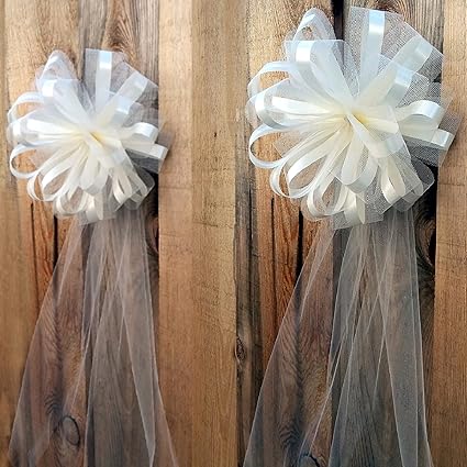 Amazon Com Large Assembled Ivory Wedding Pew Bows 10 Wide Set