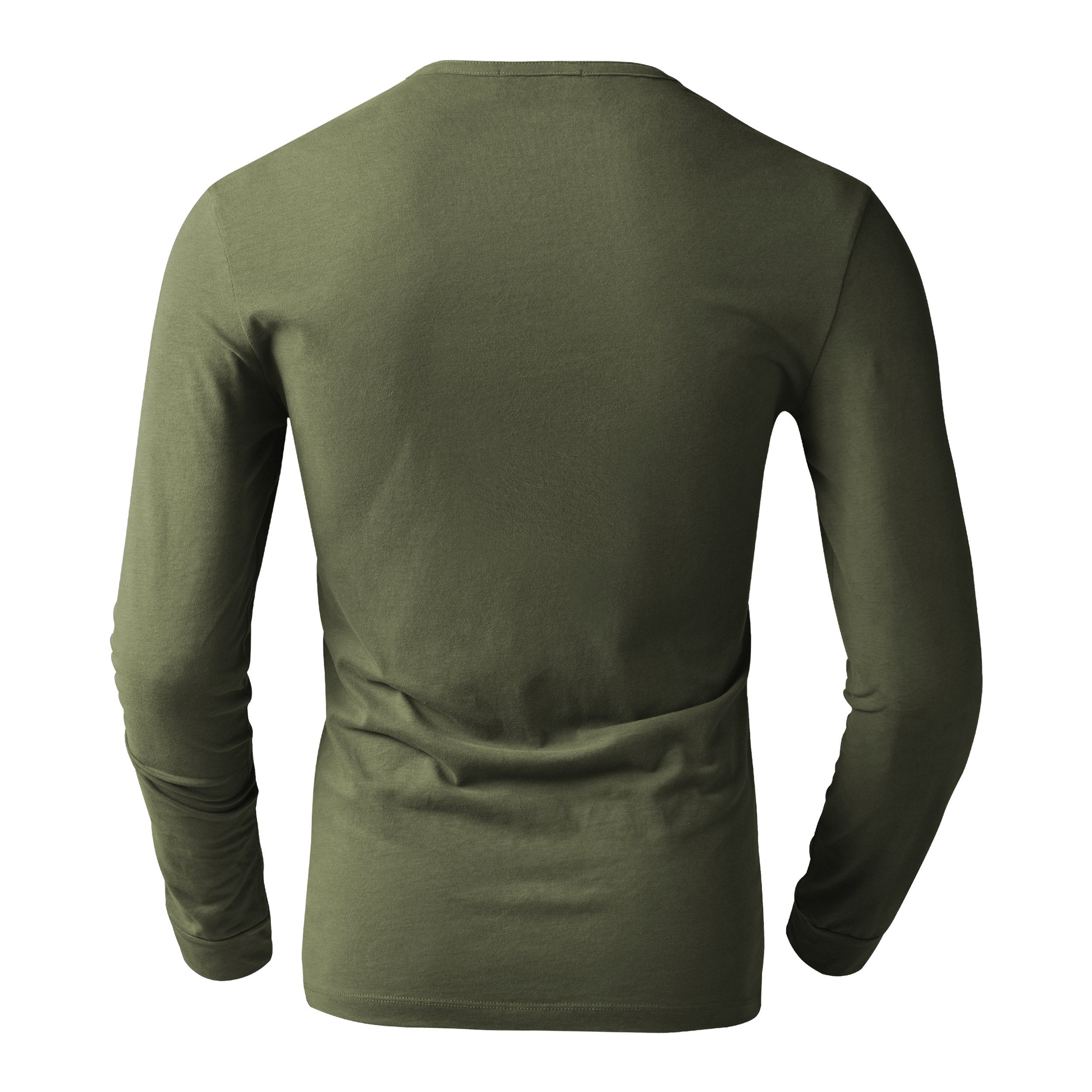 Derminpro Men\'s Premium Cotton Henley Long Sleeve T-Shirts Army Green X-Large