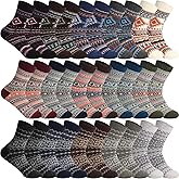 Vabean 30 Pairs Women's Wool Socks Thick Women Vintage Warm Comfortable Socks for Festival Gifts