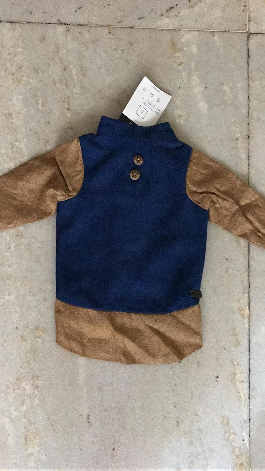 blue nehru jacket wth golden kurta (extra large)
