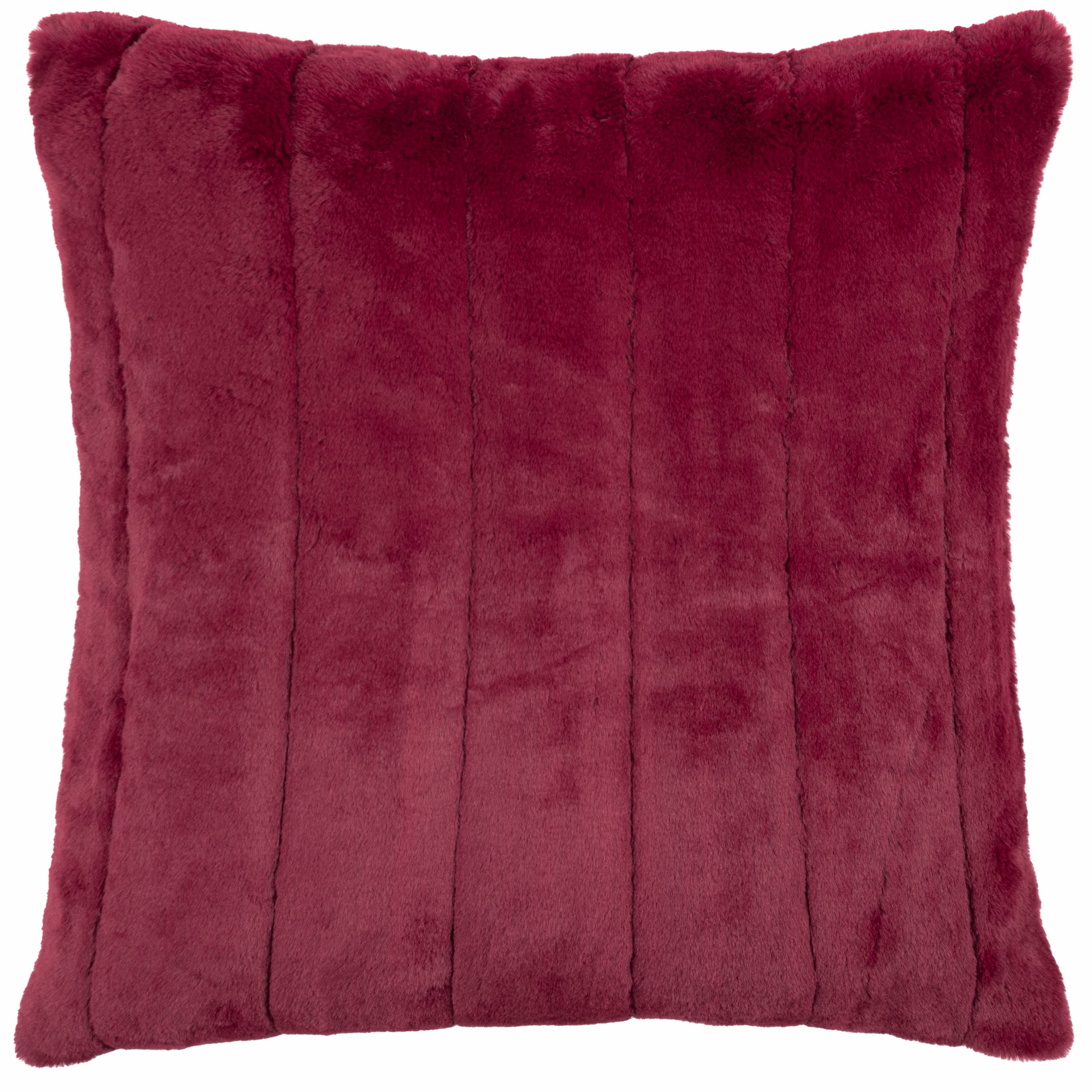 Paoletti Empress Cushion Cover – Soft Faux Fur Velvet Decorative Cushion Case with Concealed Zip for Elegant Home Styling (Ruby - 45x45cm)